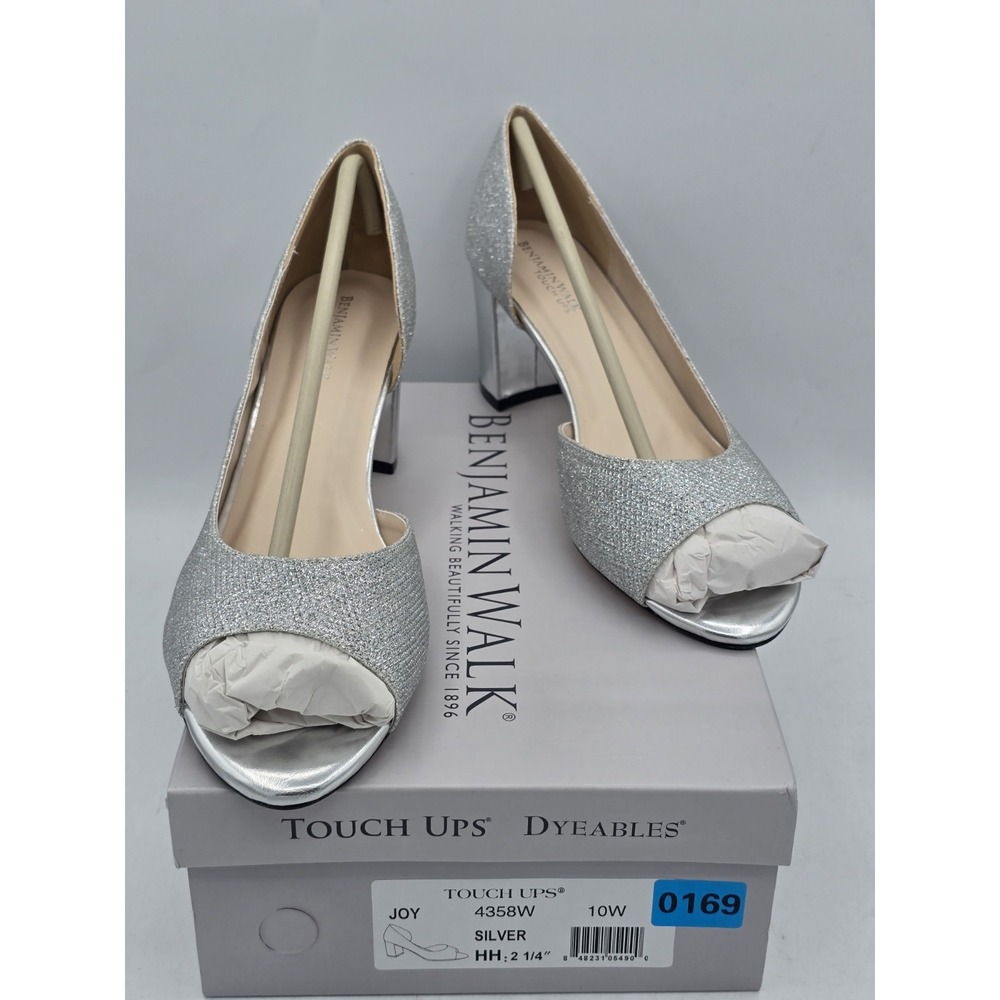 NEW Women's Touch Ups Joy D'Orsay Pump Silver Sparkle - Sz 10 W Wide